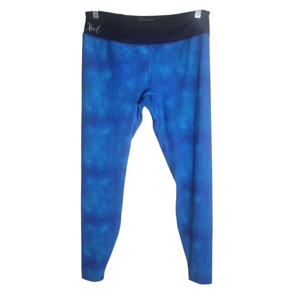 Xcel Ocean Ramsey Leggings Women's XL Blue Black Sea Turtle Athletic Outdoor - Picture 1 of 9